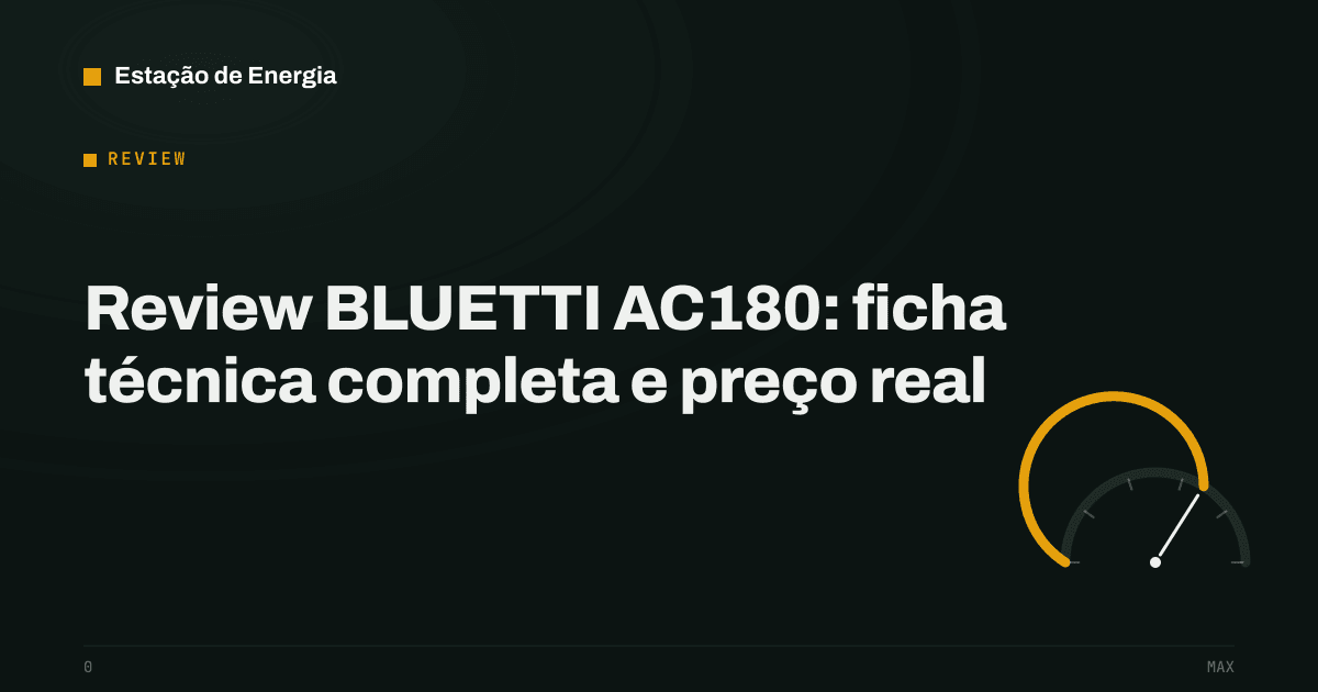 Capa do review da BLUETTI AC180, estação de energia portátil de 1.152 Wh