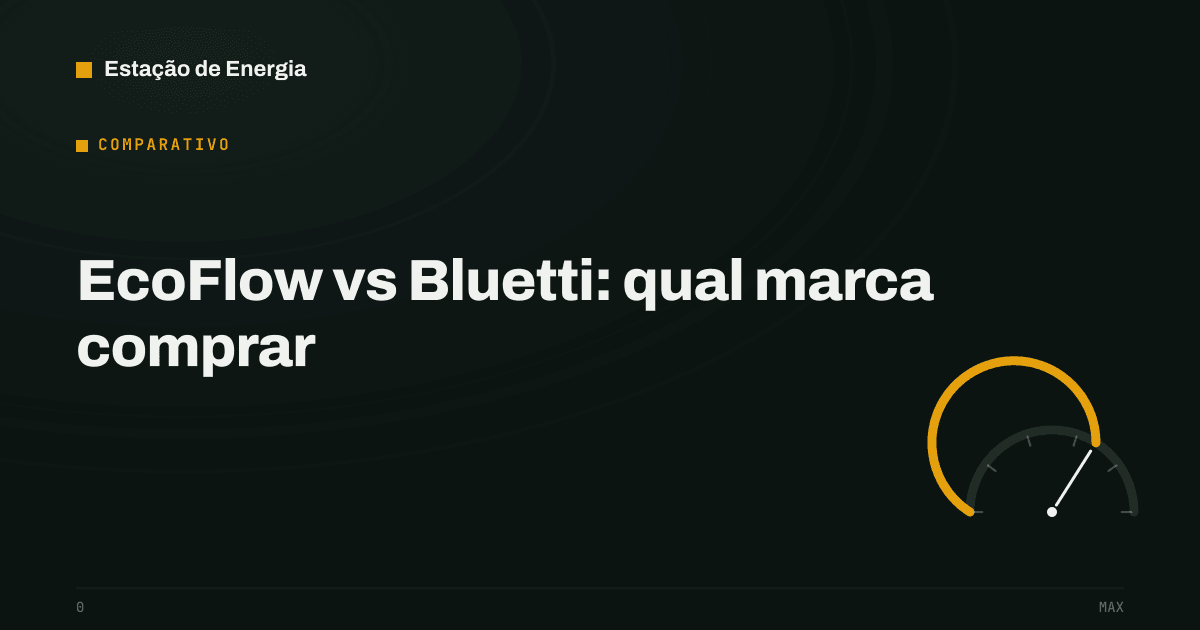 Capa do comparativo EcoFlow vs Bluetti: qual marca comprar — Estação de Energia