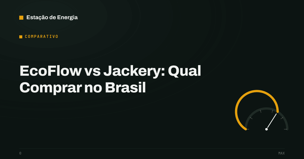Capa do comparativo EcoFlow vs Jackery: qual comprar no Brasil — Estação de Energia