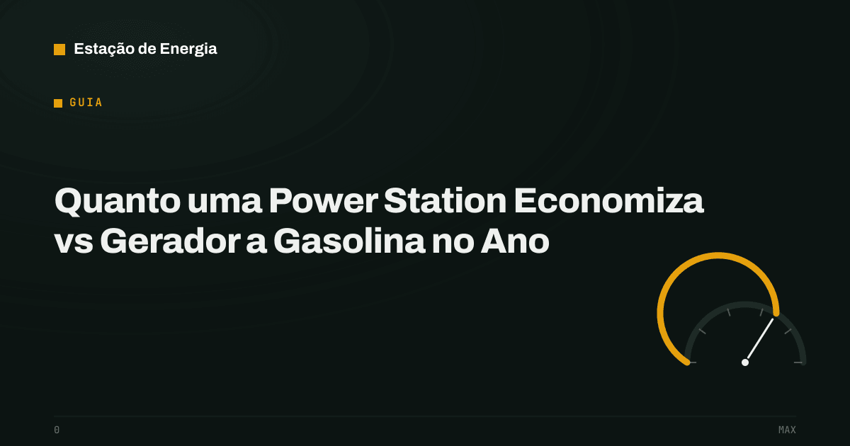 Capa do guia: Quanto uma Power Station Economiza vs Gerador a Gasolina no Ano — Estação de Energia